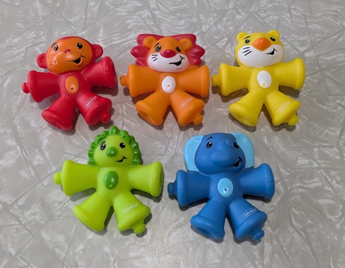 Infantino Snap & Pop Pals – 5 Linkable Animal Figures (6+ Months)
