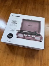 Crosley Cruiser Premium Bluetooth Portable Turntable Purple Pitch Control Stereo
