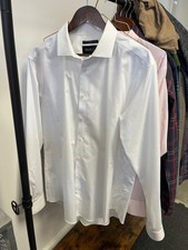 Kenneth Cole AWEARNESS Dress Shirt XL 17.5 36/37 Slim Fit White Stretch Non-Iron