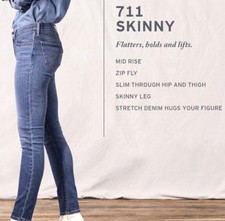 Levi's 711 Skinny Stretch Denim Jeans Blue Girls Size 14 REG Medium Wash