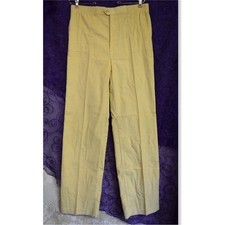 Vintage 1960s / 70s Levi's Yellow Corduroy Pants Pleated Size 32 x 34 Bare Back