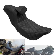 Black Lattice Gel Seat & Backrest For Harley Touring Electra Glide FLHT 2009-23