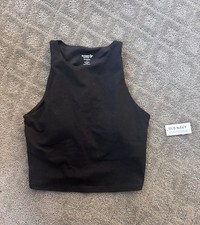 NWT Women s Old Navy Black Built in bra Crop Tank Top Size S