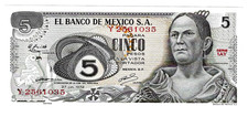 Banknote Mexico 5 Pesos 1972, Good Condition