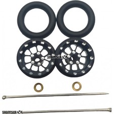 Pro Track Bulldog in Black 3/8" O-Ring Drag Wheelie Wheels / H.O. Fronts