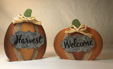 Wood Pumpkin Sign Fall Decorative Wood Welcome/Harvest Rustic Autumn Decor