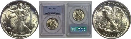1938 Walking Liberty Half Dollar   PCGS MS-65