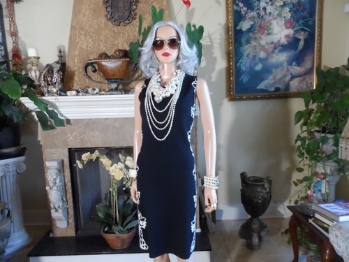 St. John Collection Black & White Wool Blend Knit Dress & Jacket Set Size 10 - Picture 9 of 19