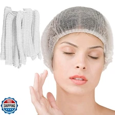 Disposable Bouffant Caps, 21inches Hair Net, Elastic Dust Cap for Food Servic