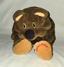 Vintage 1993 Fisher-Price Rumple Bear Plush Dark Brown With Black Nose