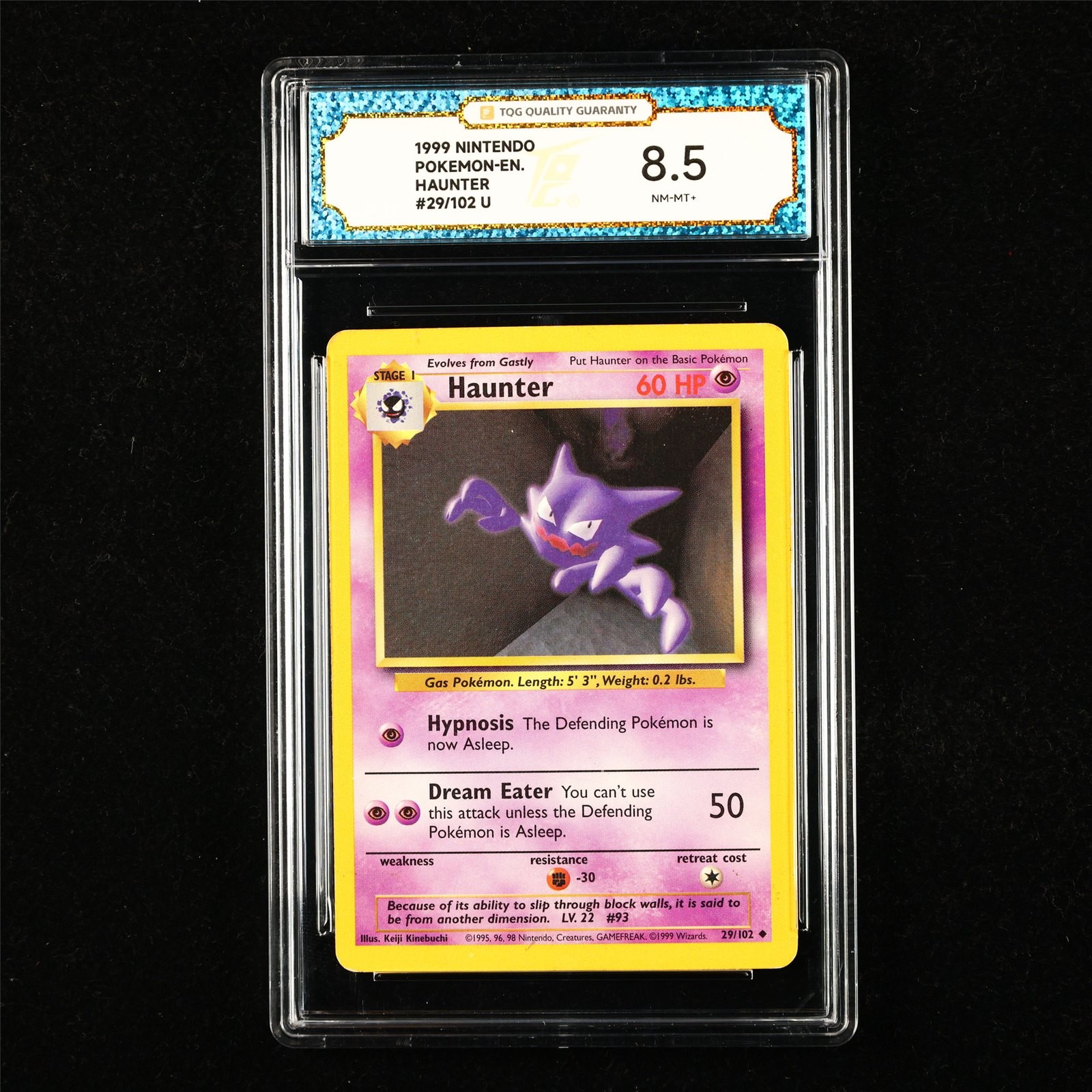 TQG 8.5 NM-MT+ 1999 Pokemon ENG Haunter #29/102 U