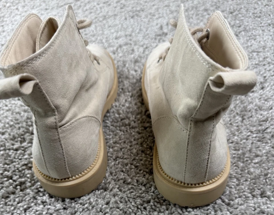 Botas de Combate Old Navy Niñas Quinoa Tostado Con Cordones Talla 3 Foto 4 de 4