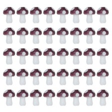 0.6" x 0.5" Cute Mushroom Beads, 40 Pcs Small Glass Beads, Purple