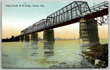 Union Pacific RR Bridge Omaha NE Postcard Vintage Divided Back
