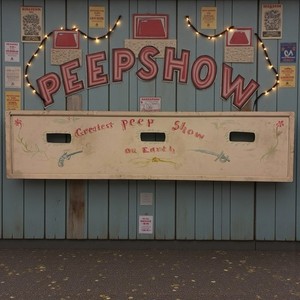 Vintage Greatest Peep Show On Earth Circus Carnival Sideshow Wood Sign Folk Art