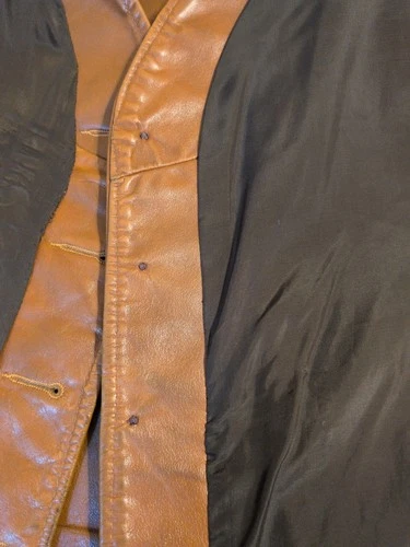 Vtg Rancher Leather Yoke Vest Schott XL USA Distressed Cowboy Cut MC Motorcycle image 18
