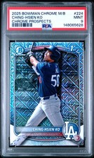 2025 BOWMAN CHROME MEGA BOX CHROME PROSPECTS #224 CHING-HSIEN KO PSA 9