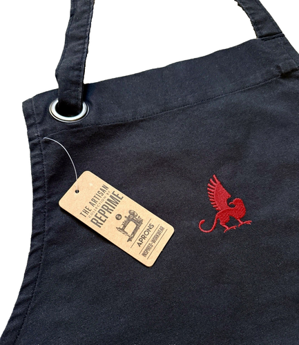 THE ARTISAN by REPRIME Heavy Duty Apron Black Cotton Cooking Baking BBQ One Size - Picture 6 of 12