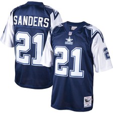 Men's 21 Deion Sanders Navy 1995 Retired Player SportShirt Adult - All Stitched