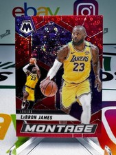 2024-25 Mosaic LeBron James Montage Fast Break Red Disco /99 -Los Angeles Lakers