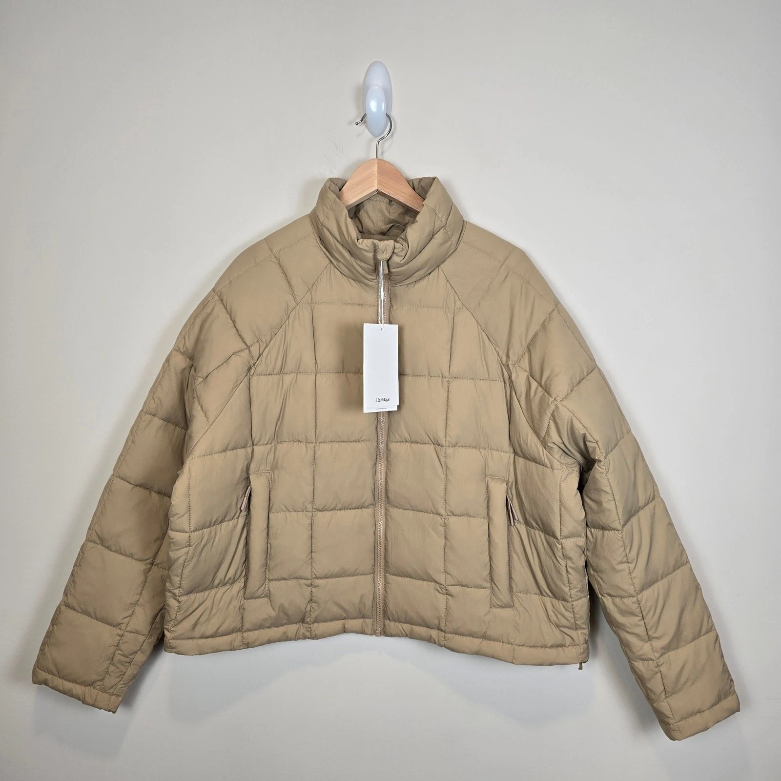 Halfdays Nellie Packable Puffer Jacket Size L Chai Winter Coat Snow Ski