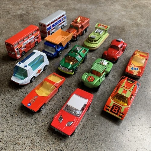 Vintage Diecast Matchbox Lot Of 13 Cars 1970's Lesney, England