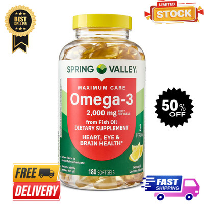 Spring Valley Maximum Care Omega-3 from Fish Oil Eye Brain Bone 2000 mg, 120 Ct