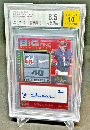 BGS 8.5/10 - 2021 Panini One JA'MARR CHASE RC Laundry Tag Patch AUTO RPA 3/5