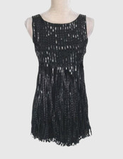 Alice Olivia Womens A-Line Dress Size S Black Sequin Crew Neck Sleeveless 124A