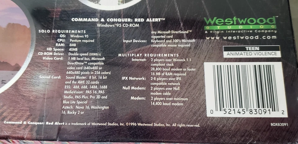 Sealed Command & Conquer: Red Alert Windows '95 CD-ROM Big Box PC Game 1996 - Image 3 of 4