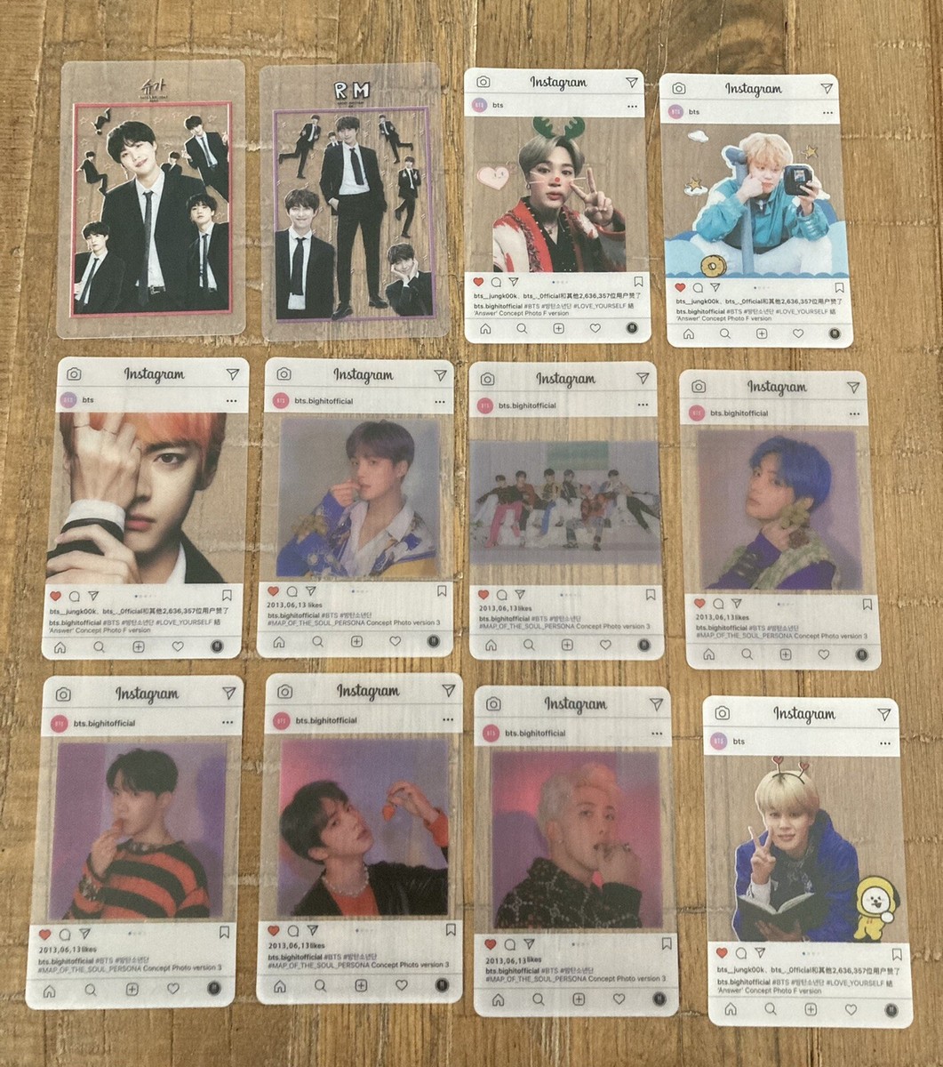 Lot Of 26 KPOP BTS Instagram Lucite Collectible Trading Cards | eBay