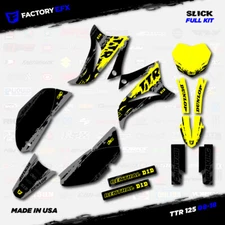 Gray & Yellow Slick Racing Graphics Kit fits 08-24 YAMAHA TTR125 TTR 125 decal