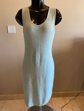 ST JOHN COLLECTION REFINED V-NECK LIGHT GREEN SHEATH DRESS sz 6