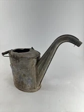 VINTAGE Galvanized Steel OVAL WATERING CAN Long-Reach Spout 3 GALLON Patina Prop