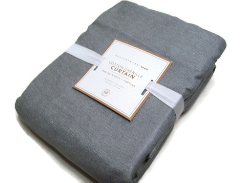 Pottery Barn Teen Gray Cotton Chenille Black Out Window Drape Panel 44" X 108" - Picture 3 of 4