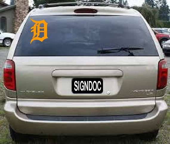 Old English D Detroit Tigers Vinyl decal sticker -Car Window Sticker - Image 3 of 4