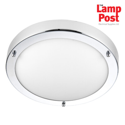 Flush Polished Chrome Glass IP44 | Lighting Company UK