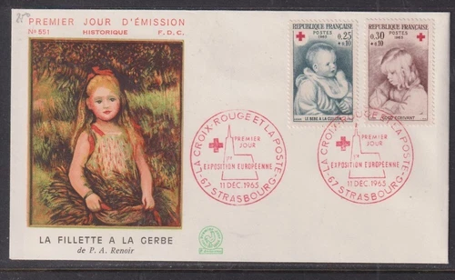 France 1965 Red Cross Set  First Day Cover  - Strasbourg Unaddressed #551
