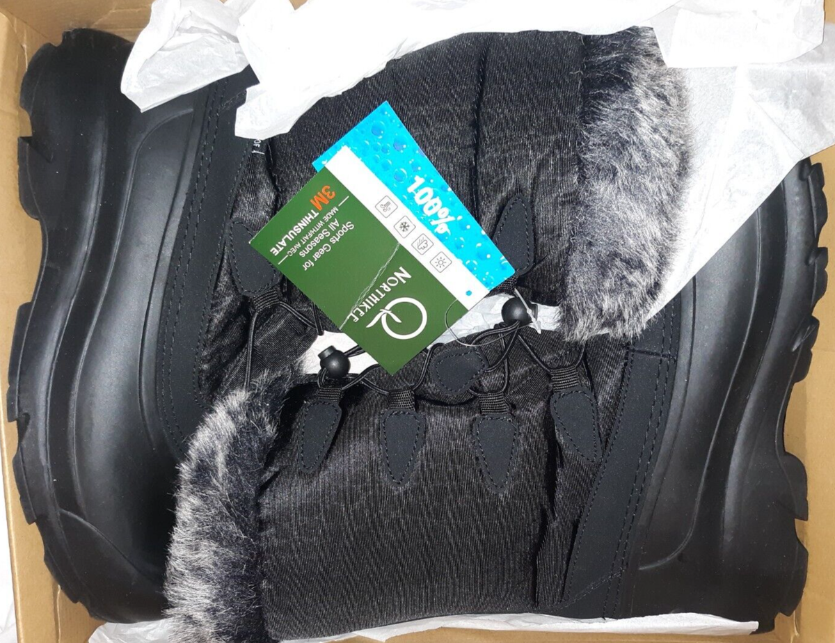 Northikee Woman's Winter Boots Black Faux Fur Lining Size 10M