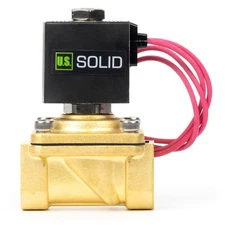 U.S. Solid 3/4 inch Brass Electric Solenoid Valve 12V DC Lead Wire Type