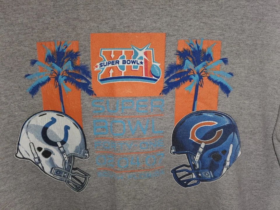 Camisa Indianapolis Colts Para Hombre Grande Gris Peyton Manning Chicago Bears Super Bowl Foto 2 de 4