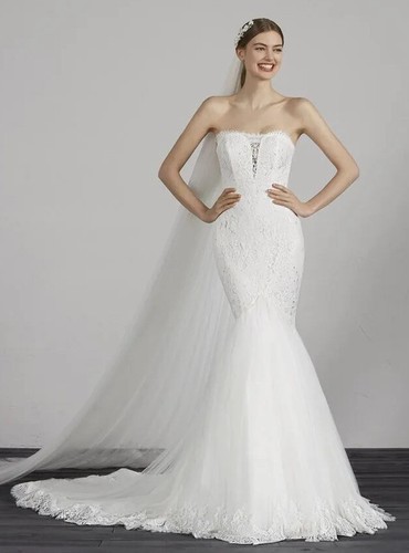 25 🟠 Menorca by Pronovias | RRP £1840 | Size 12 | Ivory Lace Wedding Dress - Picture 2 of 10