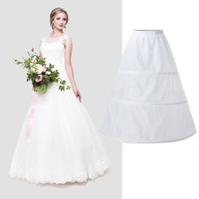 Womens 3 Hoop A Line Floor Length Wedding Ball Gown Petticoat Underskirt