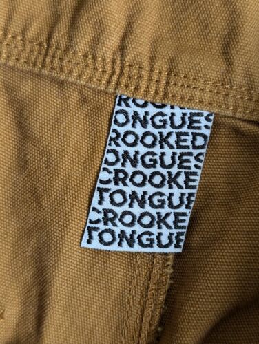 Crooked Tongues Shorts Adult 32 Brown Duck Canvas Cutoff Carpenter - Picture 4 of 11