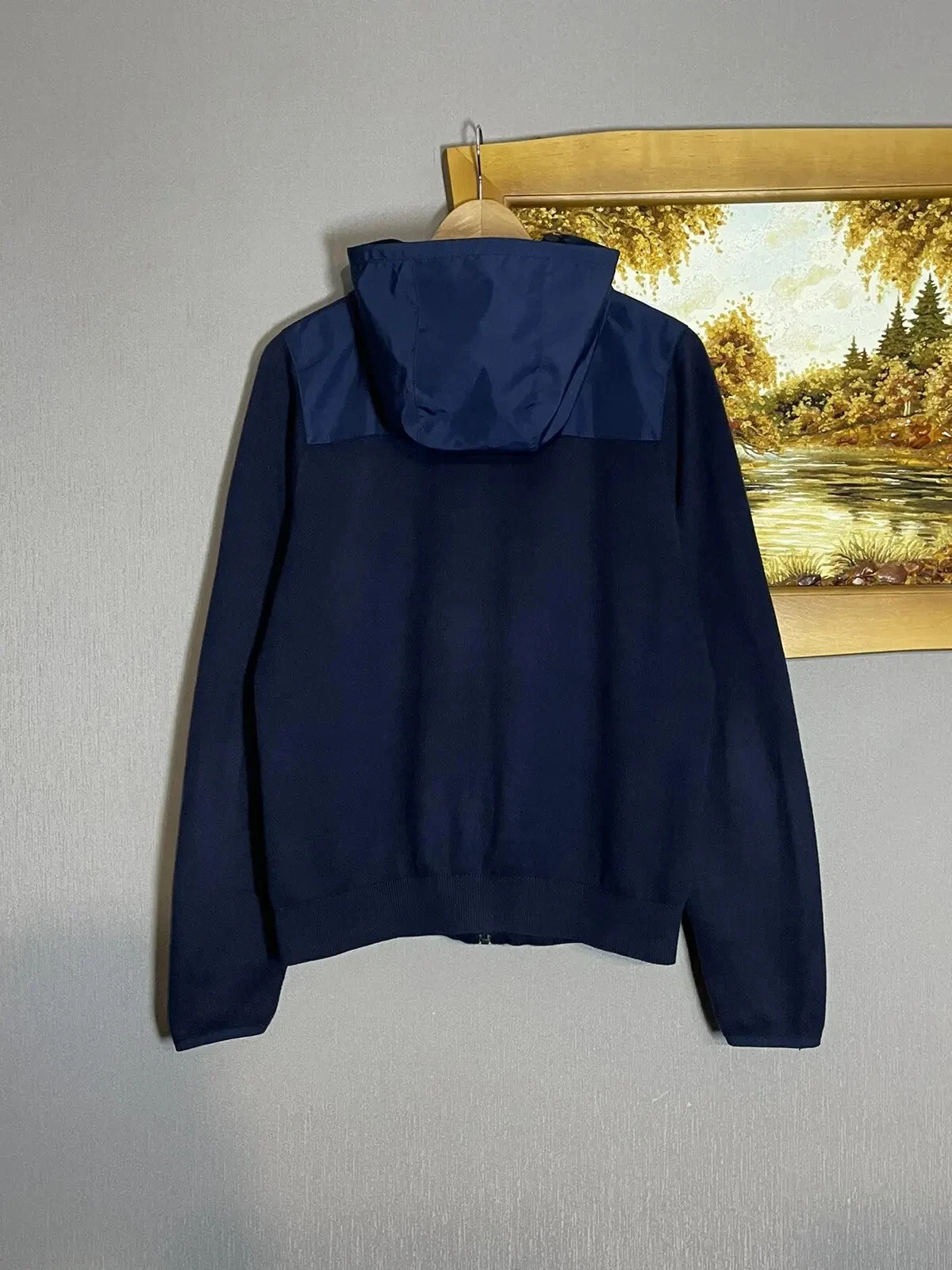 PRADA Lacoste Nylon Giacca Leggera Felpa con Cappuccio Navy Zip Up Prezzo consigliato 280$ Taglia M