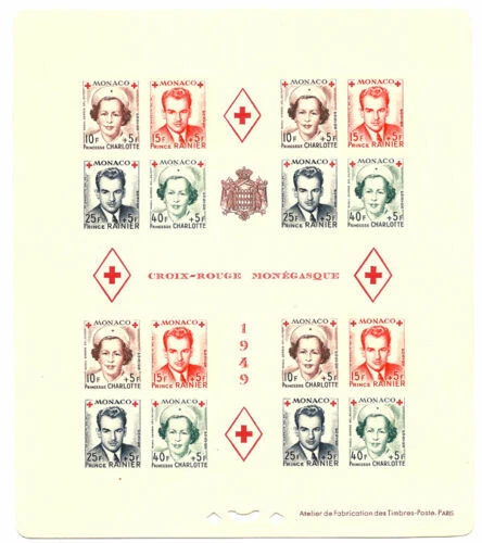 Timbres de Monaco, sur croix-rouge
