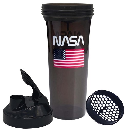 Smart Shake Flasche 800ml Proteinshaker NASA Insignia Wurm offizielles Logo schwarz - Bild 2 von 4