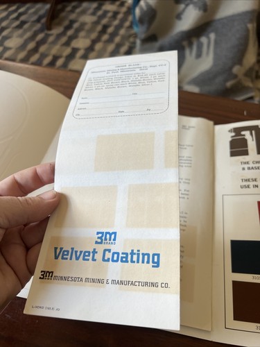 Rare! 1966 Industrial Design Brochure Color Swatch 3M Velvet Coating 3100 - Imagen 6 de 15
