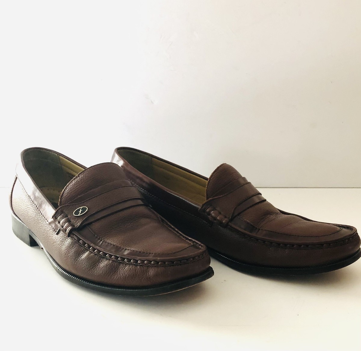 Florsheim Mens Brown Leather Moc Toe Slip On Loafer Size 13  display picture 1