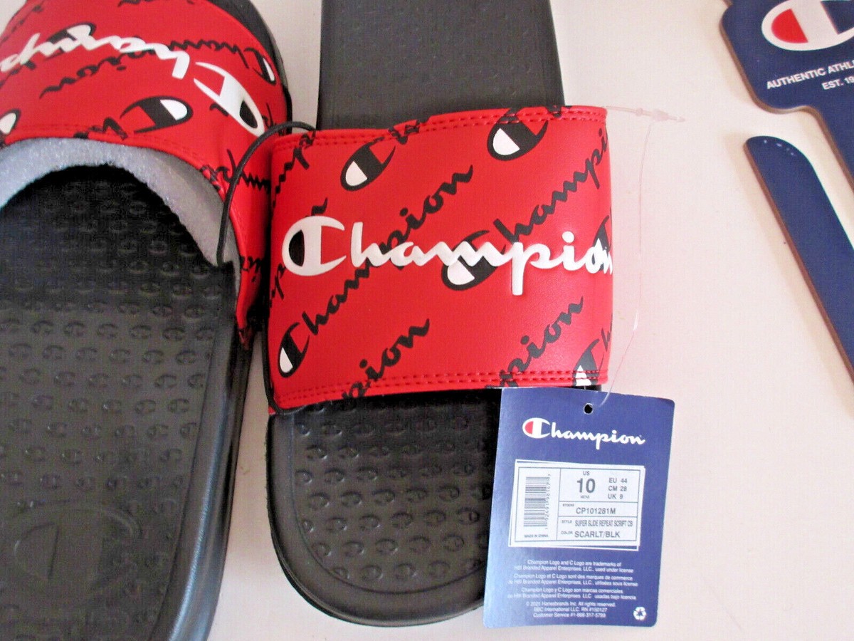 Champion Red, Black,& White Repeated Logo Slides for Men, Size 13, NWT NWT Champion Men main image 2